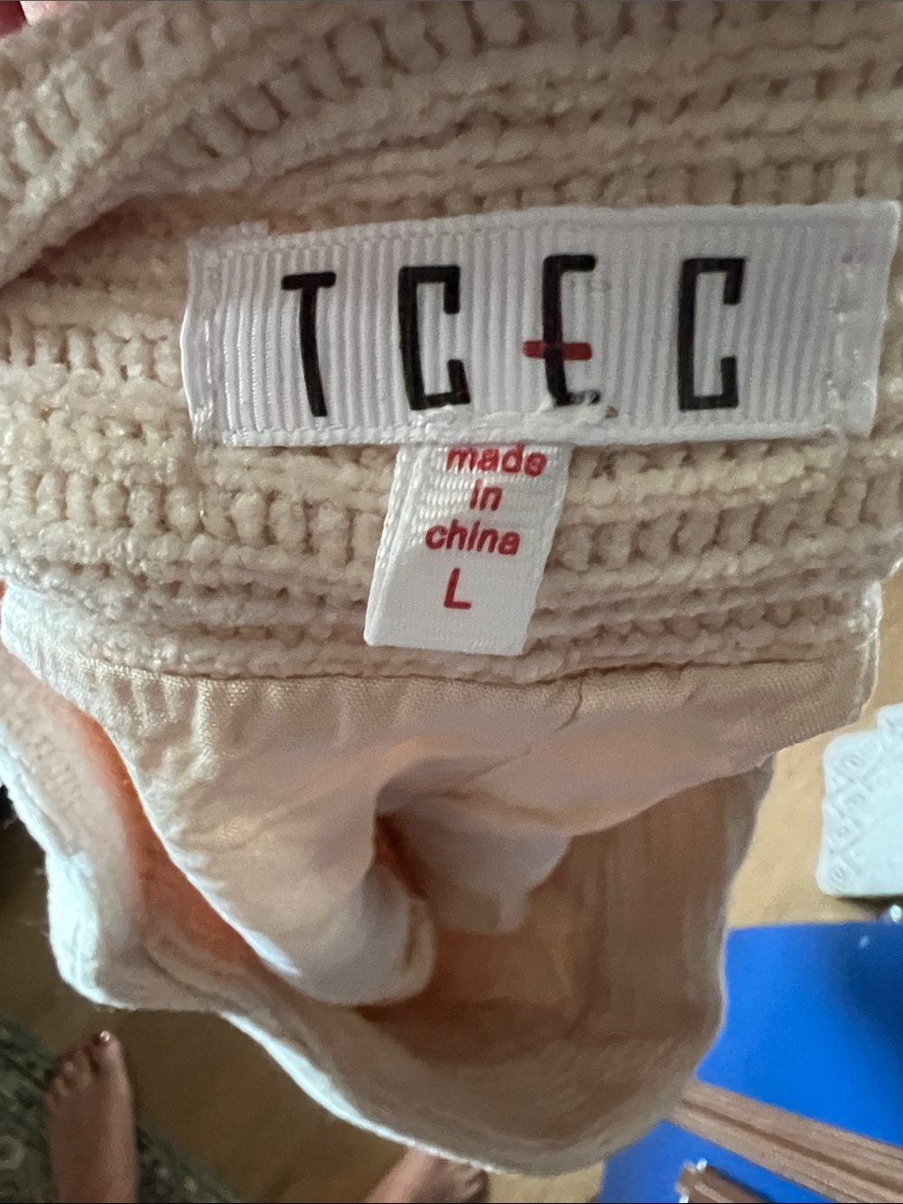 TCEC Cream Ribbed Shorts - Picture 4 of 5